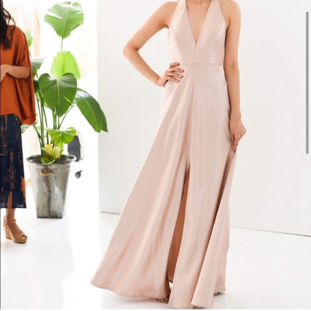 Jenny Yoo- Corinne Satin Dress,Size 10, color Petal